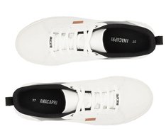 Tênis Casual Branco com Recortes Preto
