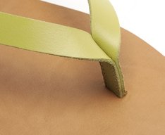Rasteira Slim Tira Única Couro Verde