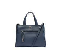 Bolsa Tote Média Bolso Frontal Barbicacho Azul