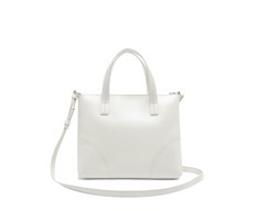 Bolsa Tote Média Costura Ornamental Branca