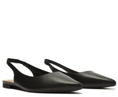 Sapatilha Slingback Bico Fino Preta