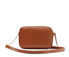 Bolsa Tiracolo Pequena Cápsula Metal Marrom