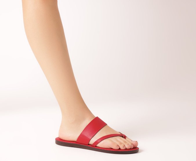 Rasteira Minimal Chic Vermelha