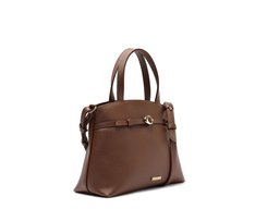 Bolsa Tote Média Saffiano Marrom