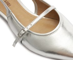 Sapatilha Slingback Bico Fino Prata