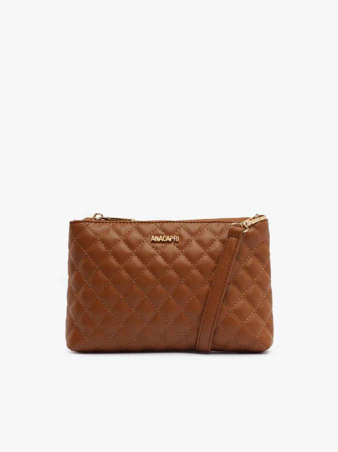 Bolsa Tiracolo Pequena Matelassê Marrom