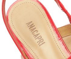 Sapatilha Slingback Tiras Fivela Verniz Vermelha