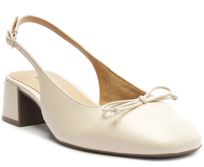 Sapatilha Slingback Laço Minimalista Branca