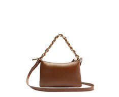 Bolsa Tiracolo Pequena Corrente Cordão Marrom