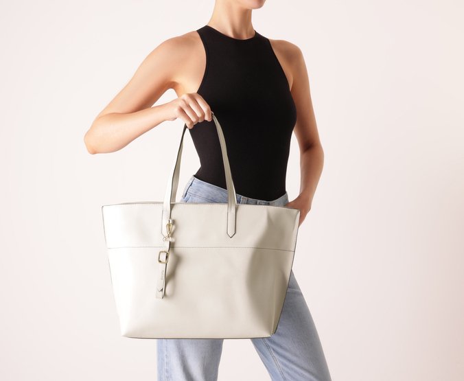 Bolsa Shopping Grande Chaveiro Branca
