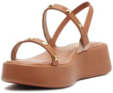 Sandália Plataforma Tachas Marrom