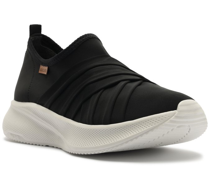 Tênis Slip On Drapeado Preto