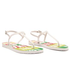 Rasteira Slim Branca Estampa Guaraná