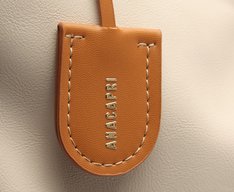 Bolsa Shopping Grande Costura Ornamental Bicolor Branca