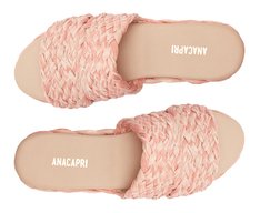 Tamanco Natural Trançado Rosa