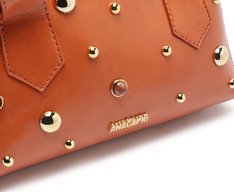 Bolsa Tote Média Pedrarias e Tachas Laranja