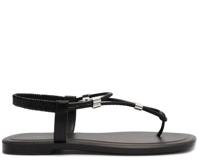 Sandália Slim Elástico Comfy Preta