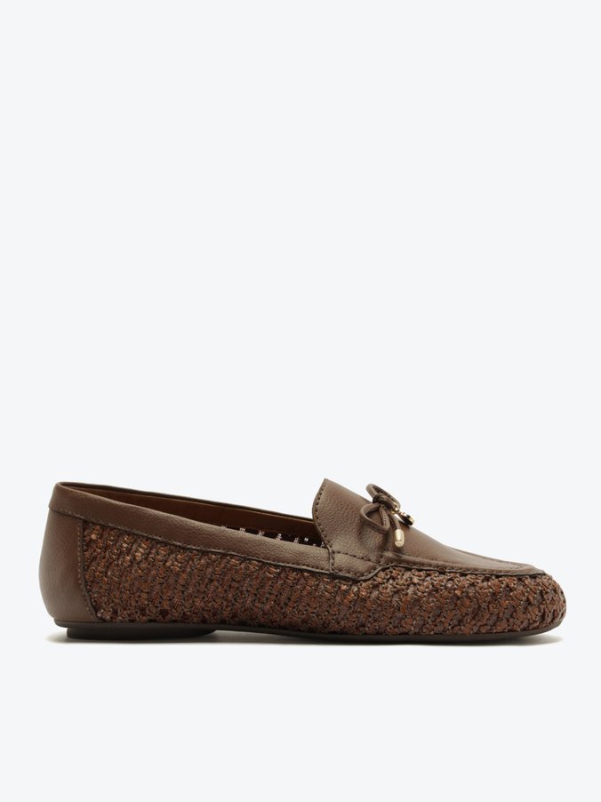 Mocassim Laço Tela Marrom Coffee