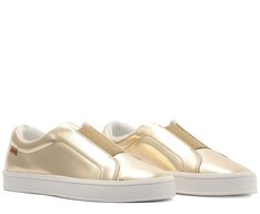 Tênis Slip On Elástico New Dourado