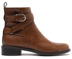 Bota Cano Curto Fivela Marrom