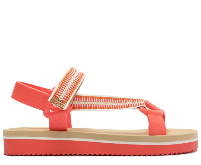 Sandália Papete Velcro Rosa