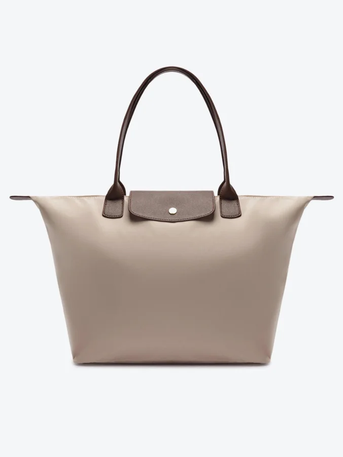 Bolsa Shopping Grande Nylon Botão Branca