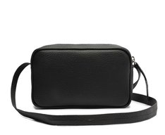 Bolsa Crossbody Média Preta Costura Ornamental