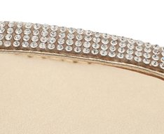 Rasteira Brilhosa Tira Curva Dourada