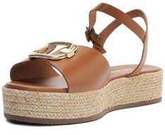 Sandália Plataforma Natural Fivela Marrom