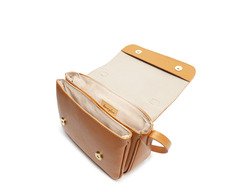 Bolsa Tiracolo Média Com Divisórias Marrom