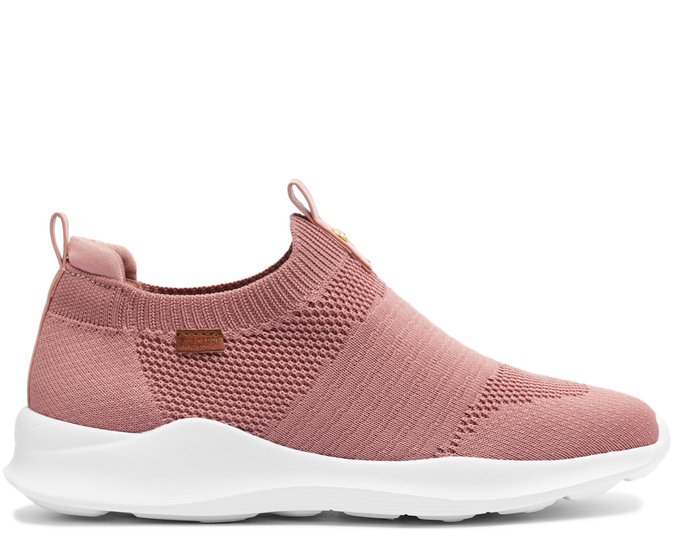 Tênis Slip On Streech Jogging Knit Rosa