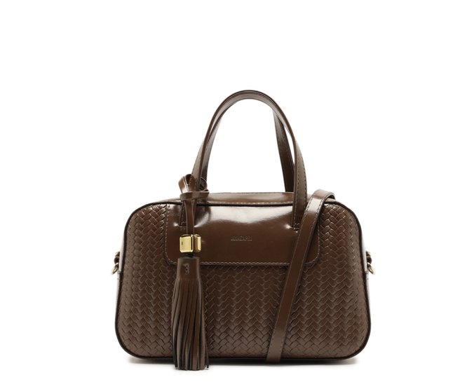 Bolsa Tote Média Tramado Marrom