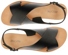 Rasteira Preta Couro Capri