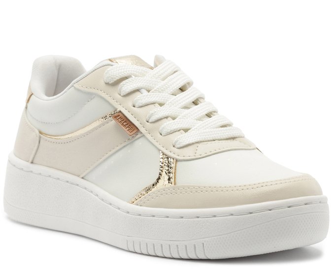 Tênis Robusto Santorine Branco e Dourado