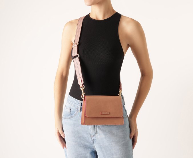 Bolsa Tiracolo Média Raven Bege