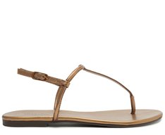 Sandália Rasteira Slim Bronze