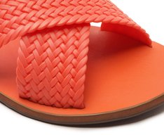 Rasteira Tiras Cruzadas Trançada Monocolor Colorvibes Laranja