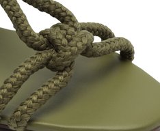 Sandália Salto Bloco Corda Nó Verde