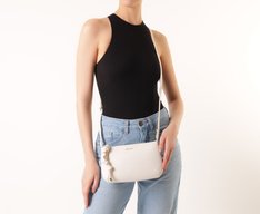 Bolsa Tiracolo Pequena Cordão Entrelaçado Branca