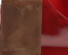 Bolsa Shopping Grande Boho Porta Cartão Vermelha