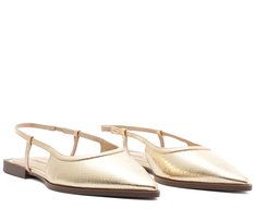 Sapatilha Slingback Carrie Dourada