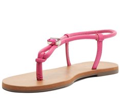 Rasteira Pedraria Com Ajuste Slim Rosa