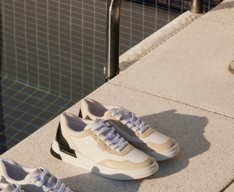 Tênis Branco Detalhamento Nude e Preto Louise