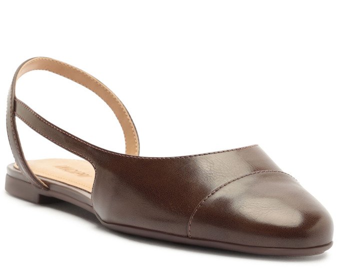 Sapatilha Slingback Unilateral Marrom