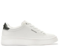 Tênis Sola Alta Detalhe Prata E Branco