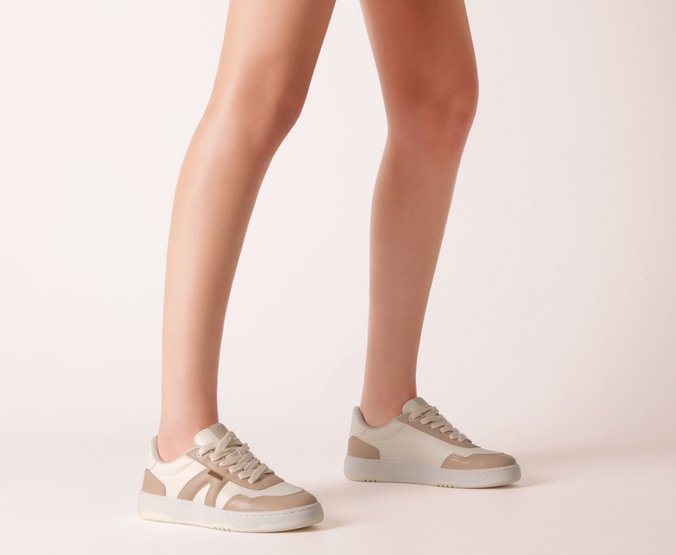 Tênis AC1119 Branco e Bege