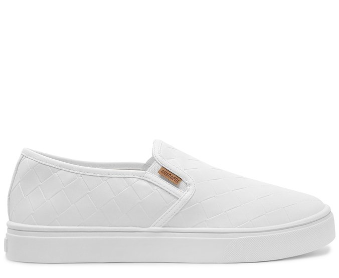 Tênis Slip On Sola Alta Liso Branco