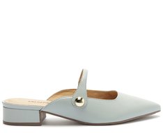 Mule Com Tira Esfera Salto Bloco Azul