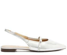 Sapatilha Slingback Bico Fino Prata
