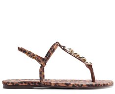 Rasteira Slim Pingente Animal print